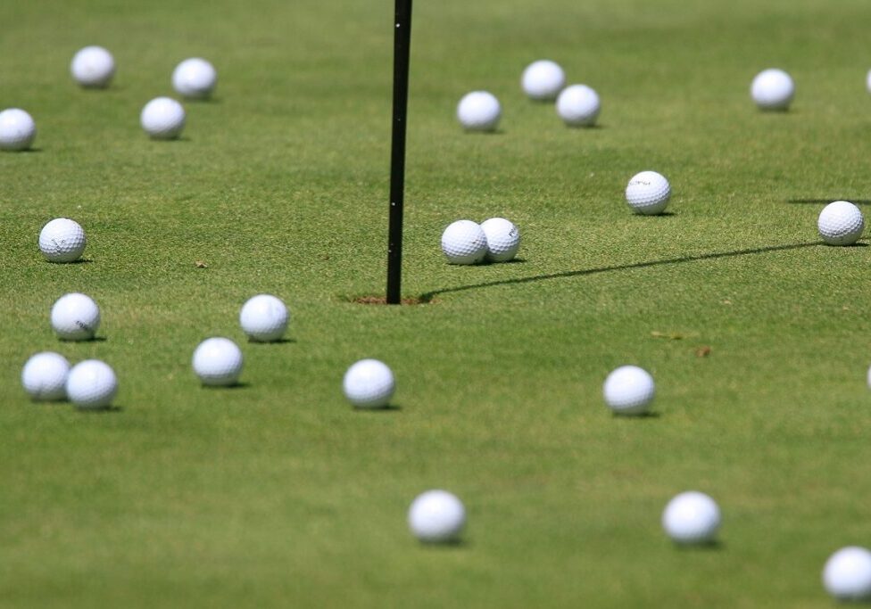 BAD RAGAZ, SWITZERLAND - JULY 05:  practice balls on the range during the second round of the Bad Ragaz PGA Seniors Open played at Golf Club Bad Ragaz on July 5, 2014 in Bad Ragaz, Switzerland.  (Photo by Phil Inglis/Getty Images)