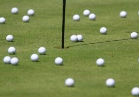 BAD RAGAZ, SWITZERLAND - JULY 05:  practice balls on the range during the second round of the Bad Ragaz PGA Seniors Open played at Golf Club Bad Ragaz on July 5, 2014 in Bad Ragaz, Switzerland.  (Photo by Phil Inglis/Getty Images)